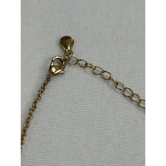 Gold Tone Teardrop Necklace Drop Clear Crystal Accents - Picture 7 of 8
